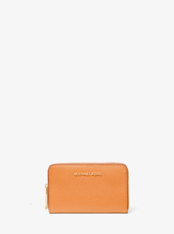 Damske Penazenky Michael Kors Small Pebbled Leather Hnede Žlté - Doplnky Michael Kors Sleva | VAPNR-5176
